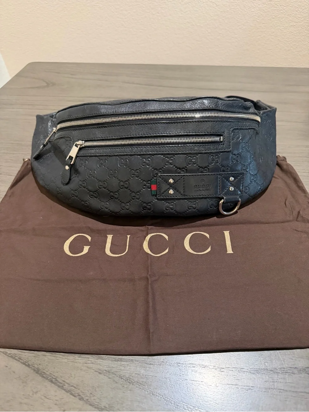 Gucci Men’s Black GG Belt Bag